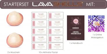 Lava Shell Natur Muschel Starter Set mit Aktivator Facial - schwache Hitze (Gesicht, Hand & Fuss Massagen)